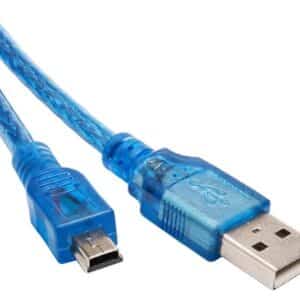 Cablu USB-A 2.0 albastru - mini-USB 30cm